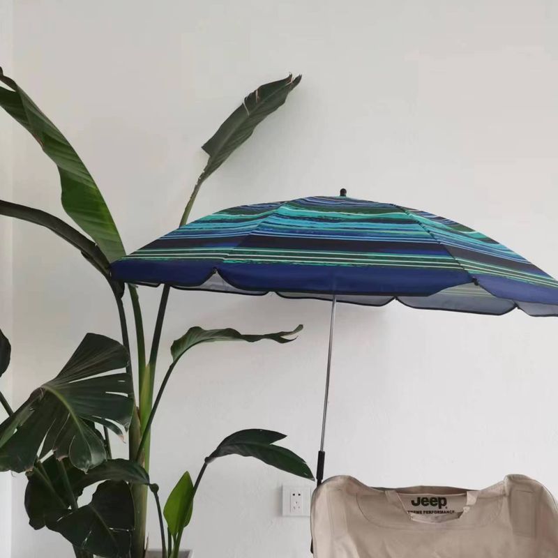 Adjustable Beach Chair with Parasol and Backrest – Perfect for Fishing, Seaside Relaxation, and Sun Protection