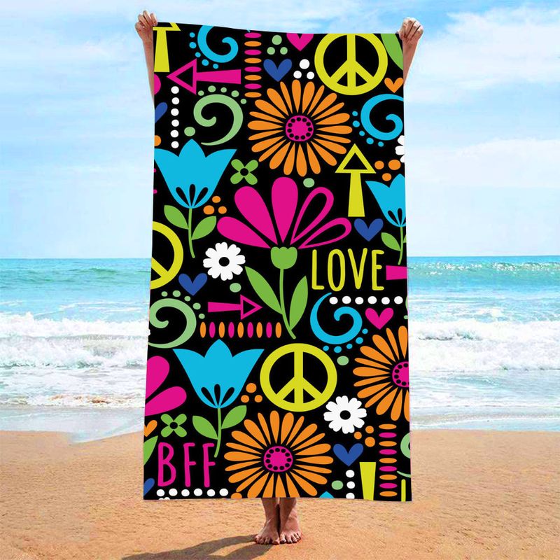 Ultra-Soft Microfiber Beach Towel Absorbent Printed Holiday Bath Towel for Swimming