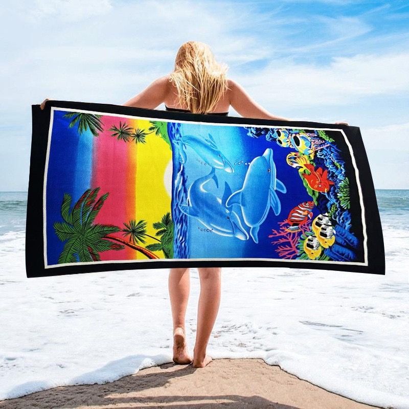 New microfiber beach towel printed towel Beach swimming holiday absorbent bath towel