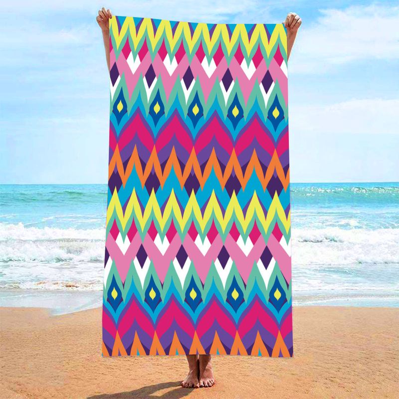 Quick-Dry Microfiber Beach Towel Holiday Printed Absorbent Bath Towel for Swimming