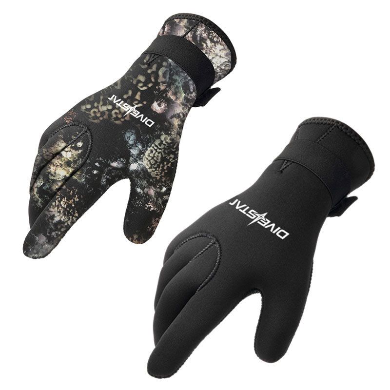 Anti-Slip Wear-Resistant Camouflage Diving Gloves for Winter Swimming and Fish Handling