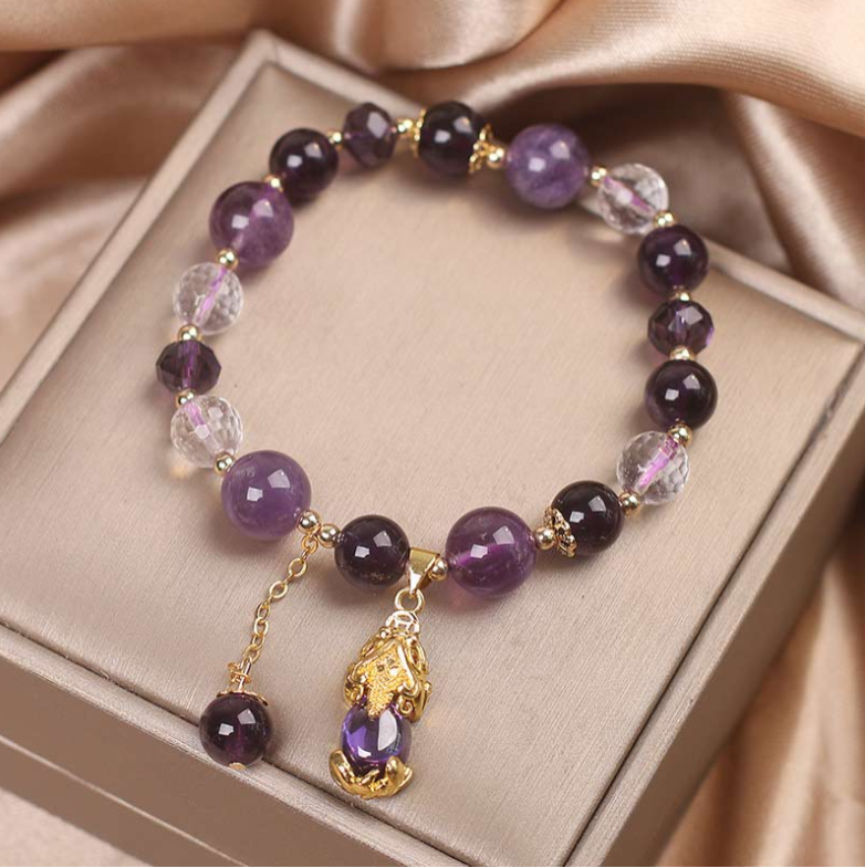 Harness the Power of Buddha Stones with Our Natural Amethyst PiXiu Healing Bracelet