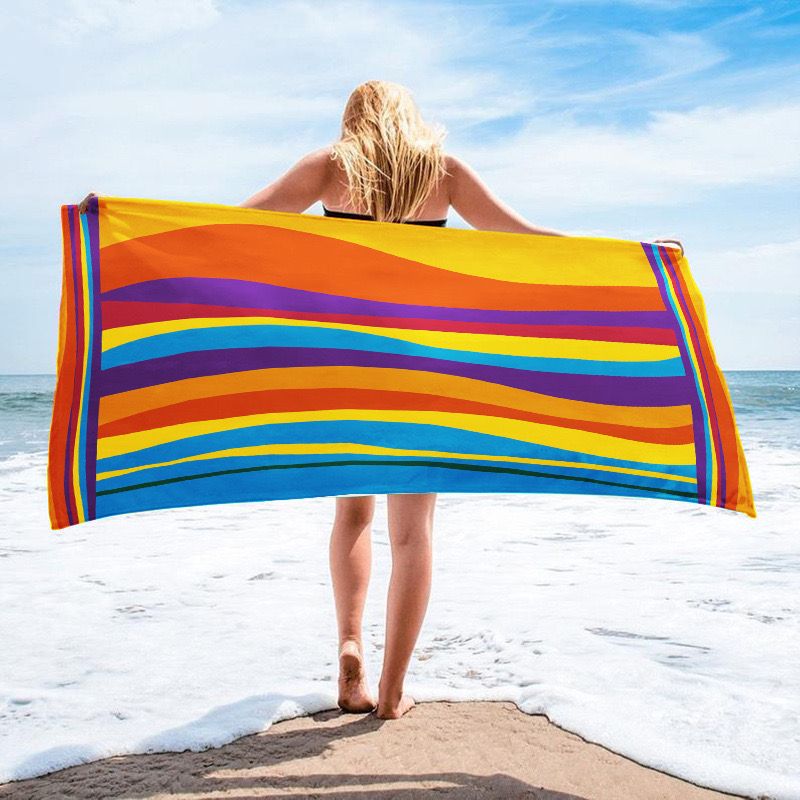 Quick-Dry Microfiber Beach Towel Holiday Printed Absorbent Bath Towel for Swimming