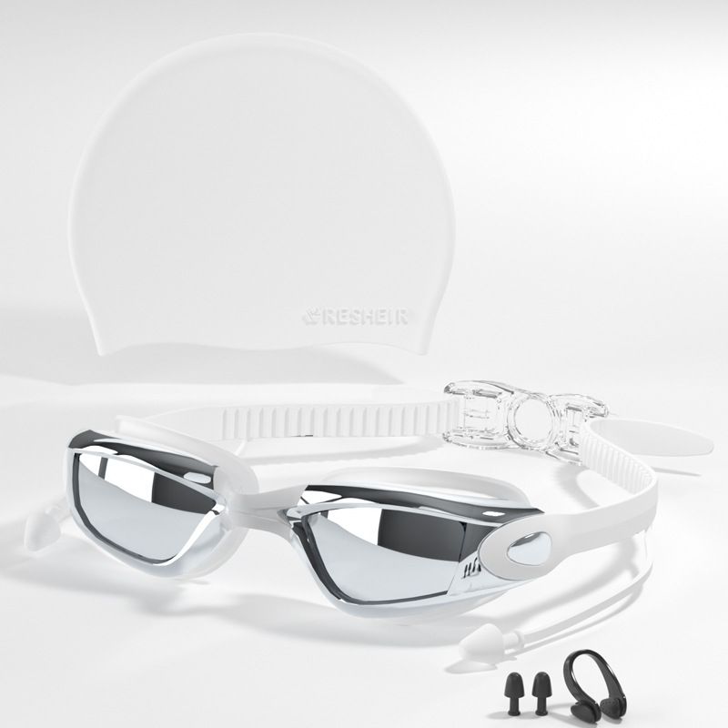 HD Waterproof Anti-Fog Adult Swimming Goggles with Electroplated Lenses for Men and Women