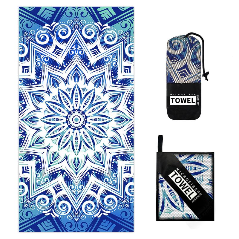 Ultra-Soft Microfiber Beach Towel Absorbent Printed Holiday Bath Towel for Swimming