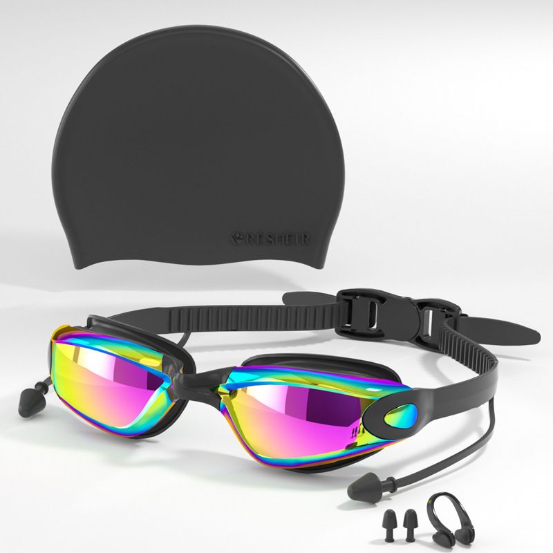 HD Waterproof Anti-Fog Adult Swimming Goggles with Electroplated Lenses for Men and Women