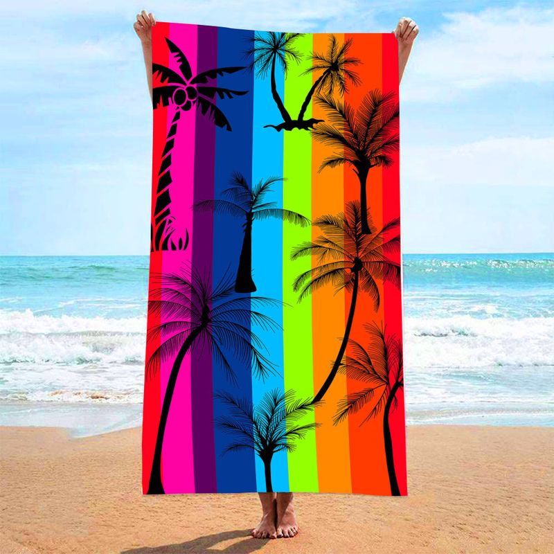 Quick-Dry Microfiber Beach Towel Holiday Printed Absorbent Bath Towel for Swimming