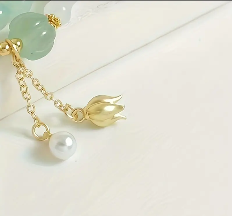 Bring Luck to Your Family with Our Neutral Jade Bamboo Stone Multi-Ring Bracelet