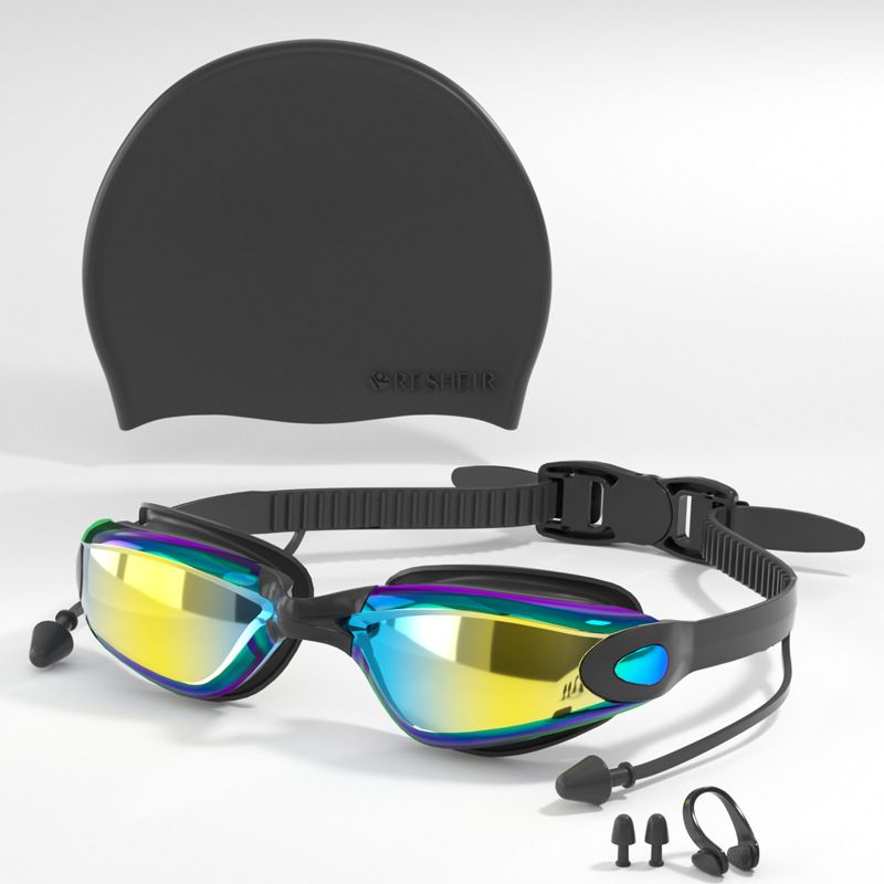 HD Waterproof Anti-Fog Adult Swimming Goggles with Electroplated Lenses for Men and Women