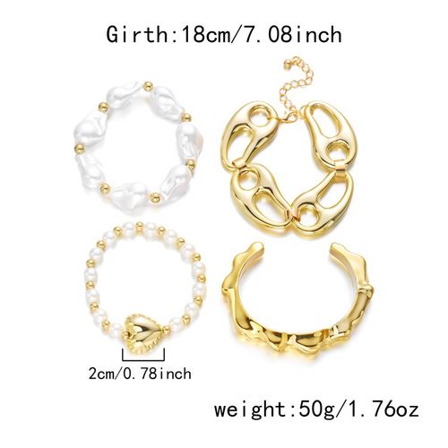🔥 Four-Piece Bracelet Set Big Water drop and Heart Design