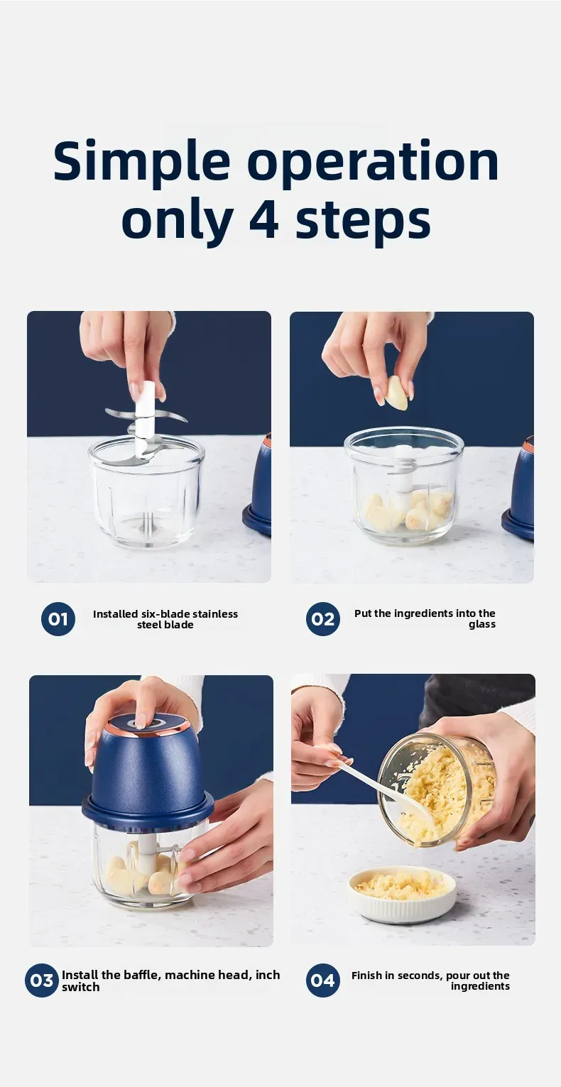 350ML  6-leaf Auto Food Chopper