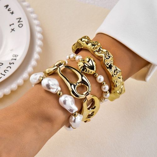 🔥 Four-Piece Bracelet Set Big Water drop and Heart Design