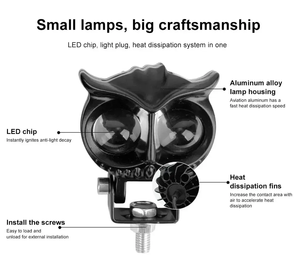2pcs Owl Car Headlights Motorcycle Headlights