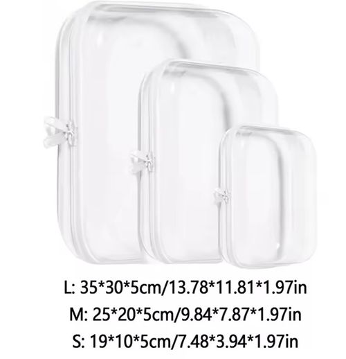 Clear Hard Shell Zipper Case 3PCS