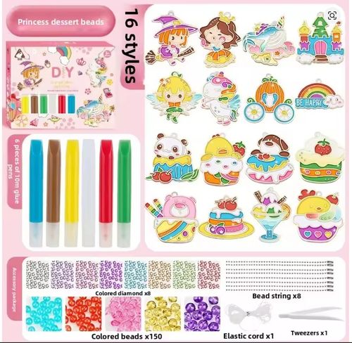 Princess Dessert Beads & Crystal Glue Painting  DIY Kit