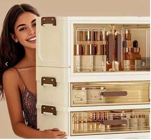 Foldable Desktop Storage Box (1 open door & 2 drawers )