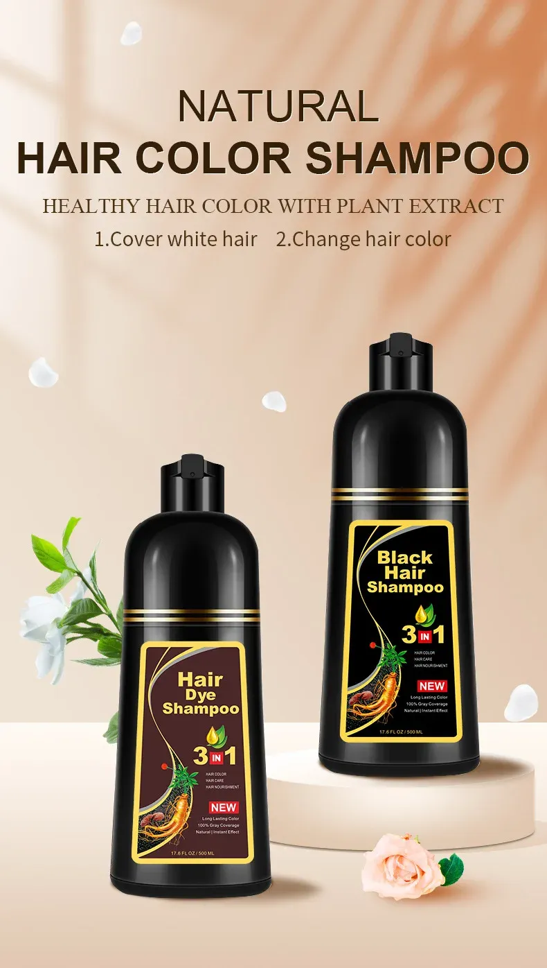 500ml 3-in-1 Hair Dye Shampoo