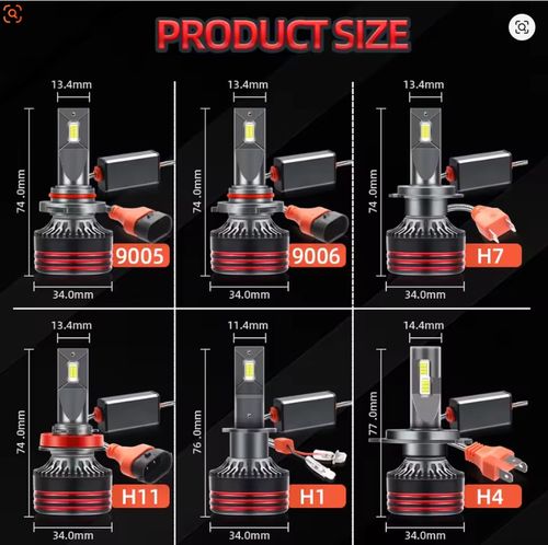 H4 H7 H13 9007  LED Headlight Bulbs -12 to 24 Voltage