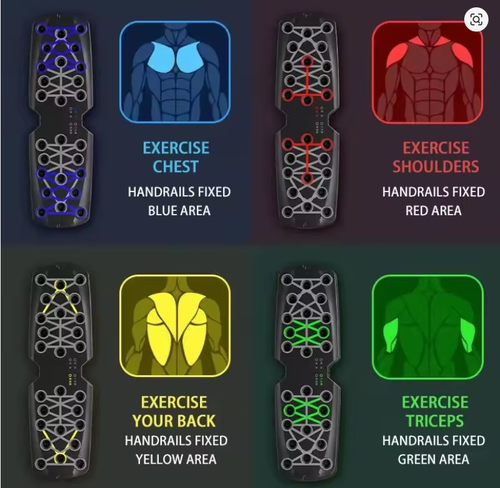 30-Hole Foldable Push Up Training Board + Pull Rope  for Men's Chest and Abdominal Muscle Training |  Portable and Foldable |