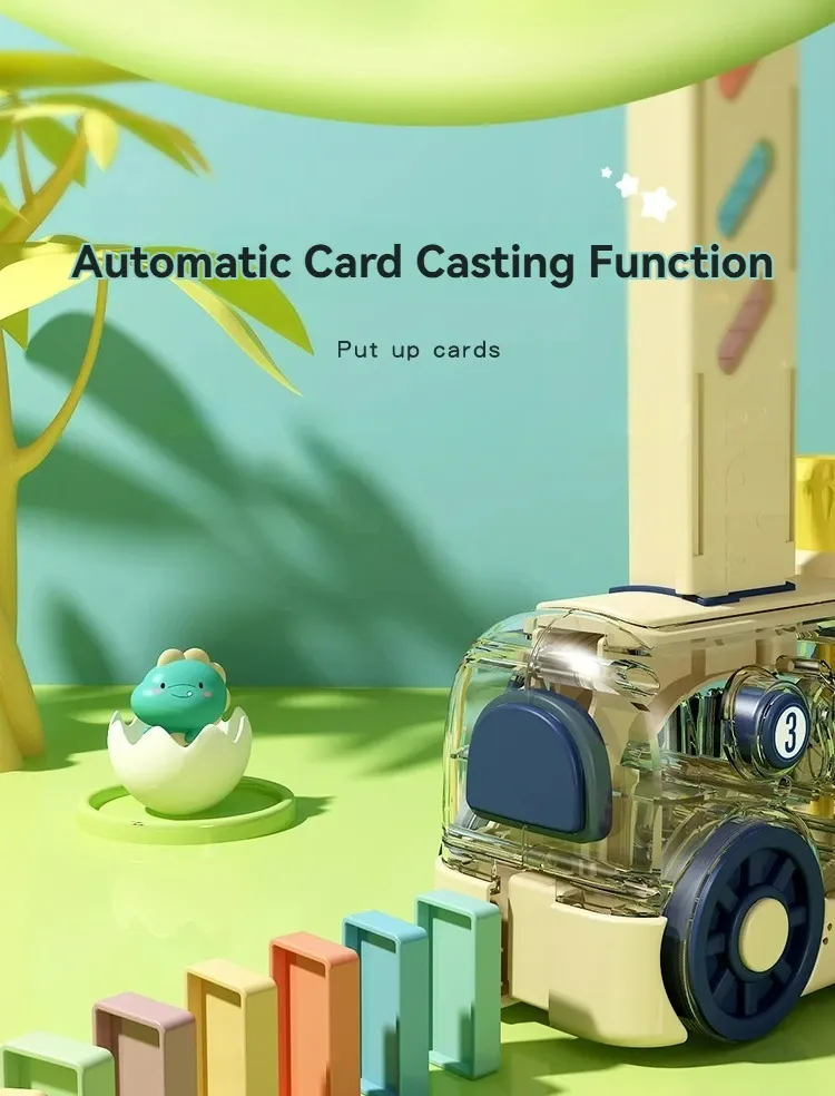 New 200-Piece Domino Train with Lights and Sound