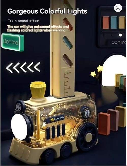 New 200-Piece Domino Train with Lights and Sound