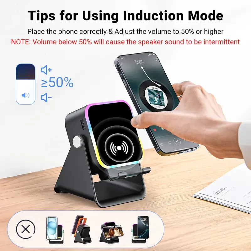 NEW EU US Hit Wireless Induction Audio Speaker Stand