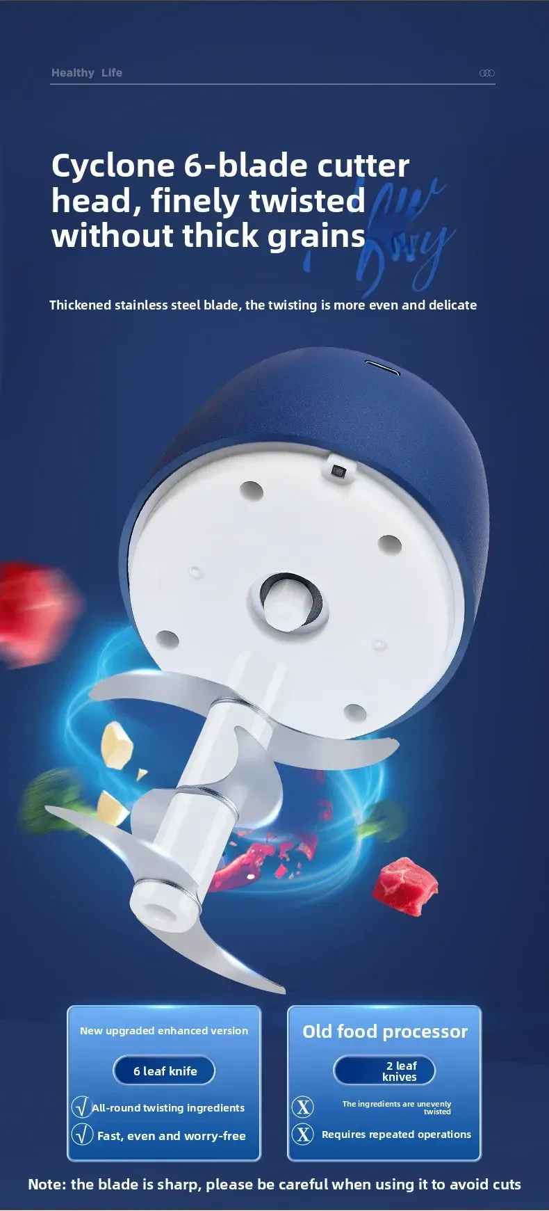 350ML  6-leaf Auto Food Chopper