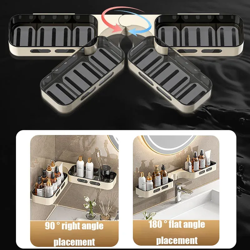 ABS 90-180 degrees Foldable Wall-mounted  Corner Shelf