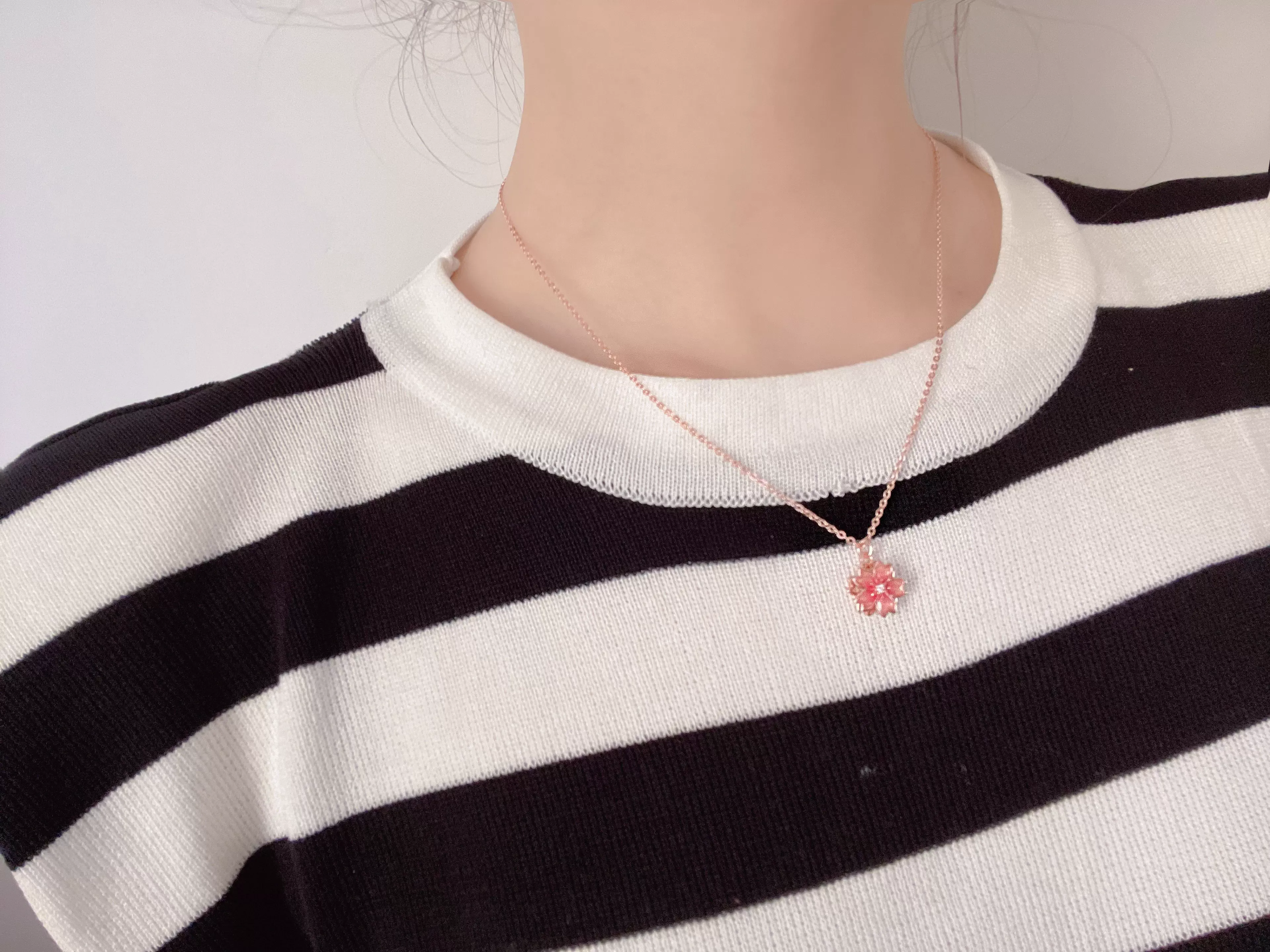 Sterling Peach Blossom Necklace Jewelry