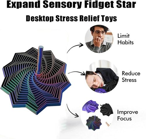 3D Printed Expanded Sensory Fidget Star(2 pieces)
