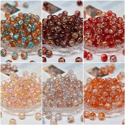 🔥 10mm 8 Colors Crack Glaze Beads DIY Jewelry Accessories