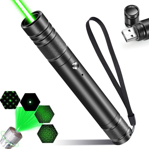 Laser Pointer Laser Pointer Flashlight, Green Laser Pointer - USB Rechargeable Laser Flashlight, Rechargeable USB Green Light, Engineering Pointer Pen Practical Tool Gift Suitable for Night And Outdoor Activities Camping, Survival Equipment, Compact