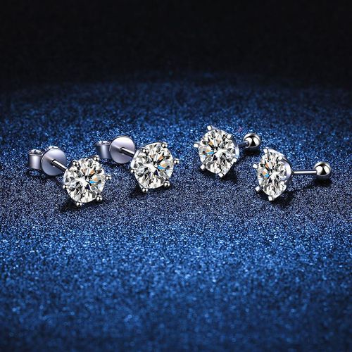 Moissanites Earrings S925 Sterling Silver VVS D Color Fine Jewelry for Men and Women GRA Certified
