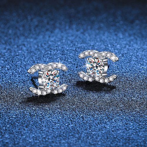 925 Silver Sterling 0.5Carat Moissanite Earrings Waterproof Nickel Free GRA Diamond Jewelry