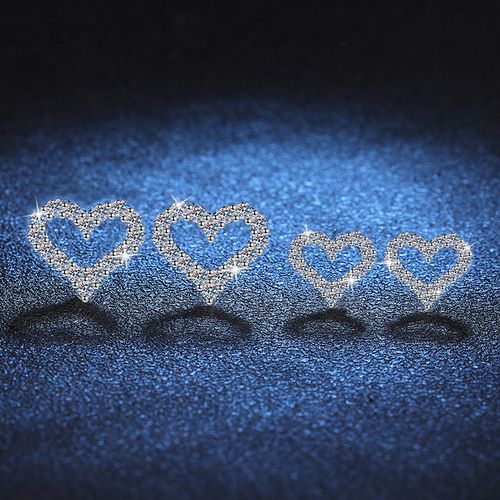 Love Luxury Fashion 1-carat Moissanite Earring - S925 Sterling Silver Earpiece - Fully Set with Diamonds - Dark Color Moissanite