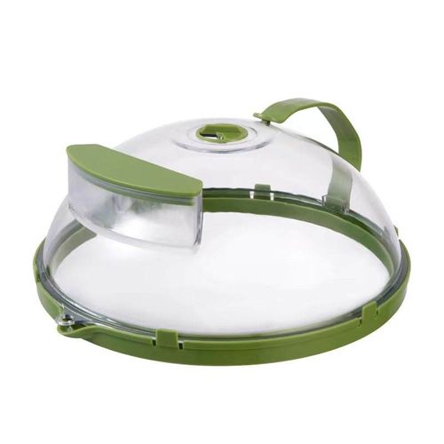 10-Inch Transparent Microwave Splatter Cover with Handle - Heat Resistant Food Plate Lid with Steam Vents for Kitchen