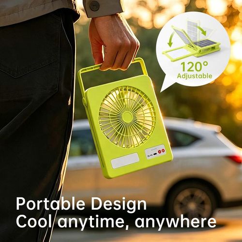 Solar-Powered Portable Handheld Fan | USB Rechargeable Mini Fan for Office & Outdoor Camping