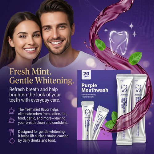 Purple Teeth Whitening Mouthwash | Alcohol-Free Mint & Daily Oral Care