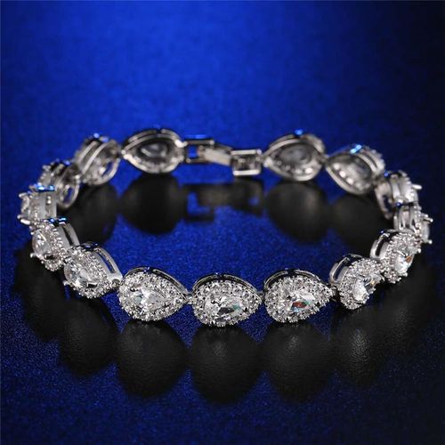 Elegant Teardrop Zircon Bracelet for Women | Shining Water Drop Crystal Jewelry Gift