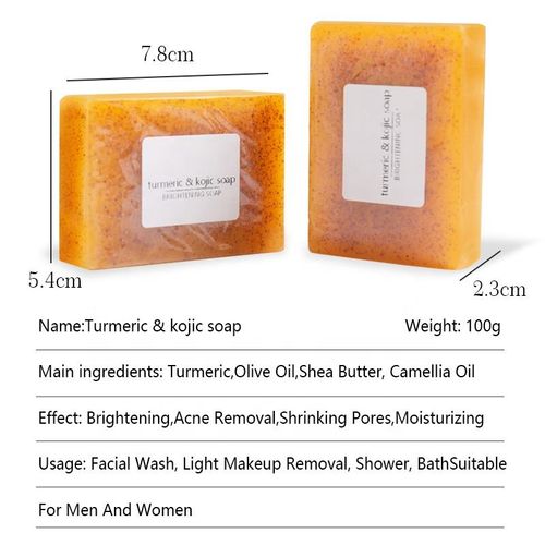 Handmade Turmeric & Kojic Acid Brightening Soap | Deep Cleansing & Antibacterial Honey Glow Bar for Clear Skinv
