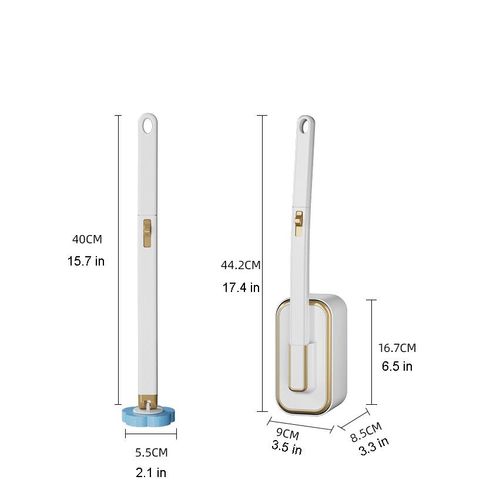 Wall-Mounted Toilet Brush Scrubber with Disposable Heads | 360° No Dead Corners Cleaning & Hygienic PP Replacement Brushes