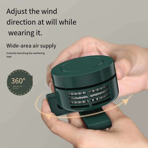2-in-1 Bladeless Waist Clip Fan | Portable Neck Fan with 3 Speeds for Outdoor Cooling