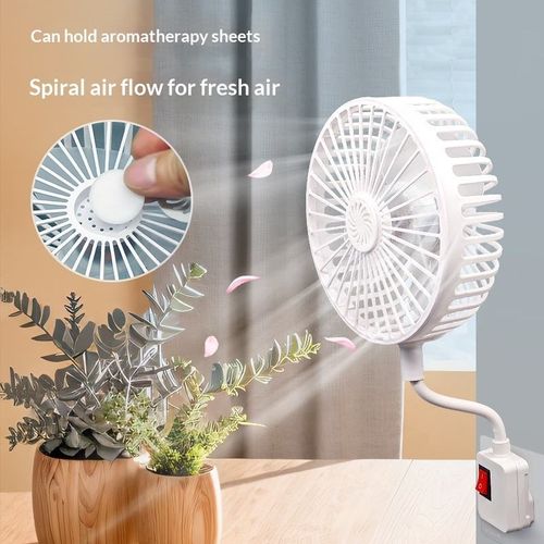 Silent Touch-Sensitive Mini Fan with Flexible Neck | Versatile Plug-in Cooling Fan for Kitchen, Bedroom & Home Office