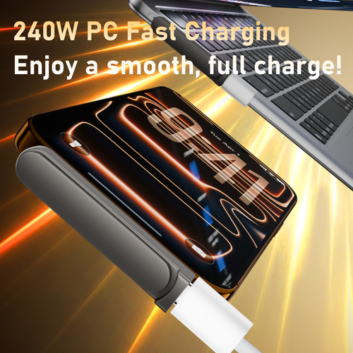 Elbow Type-C Adapter: 240W Fast Charge & Data Sync | Space-Saving Foldable Bracket