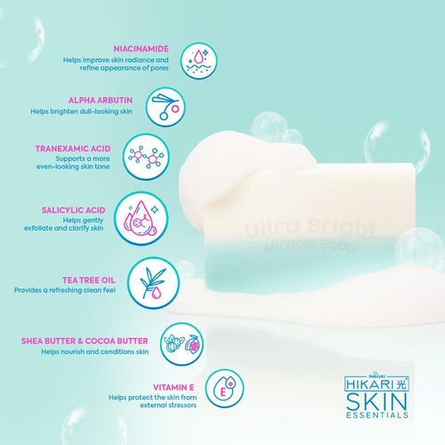 Hikari Ultra Bright Miracle Soap 75g | Deep Cleansing, Anti-Mite & Moisturizing Whitening Beauty Bar