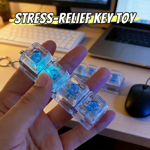 Mini 4-Key Fidget Toy - Portable Stress Relief Keychain Pendant