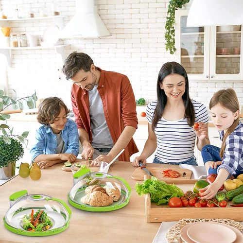 10-Inch Transparent Microwave Splatter Cover with Handle - Heat Resistant Food Plate Lid with Steam Vents for Kitchen