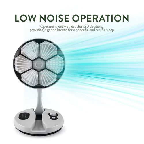 Foldable USB Rechargeable Desk Fan with LED Lamp | Portable Low Noise Cooling Fan