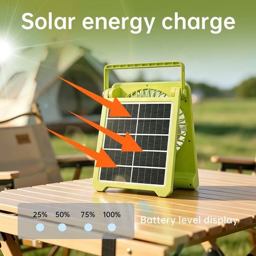 Solar-Powered Portable Handheld Fan | USB Rechargeable Mini Fan for Office & Outdoor Camping