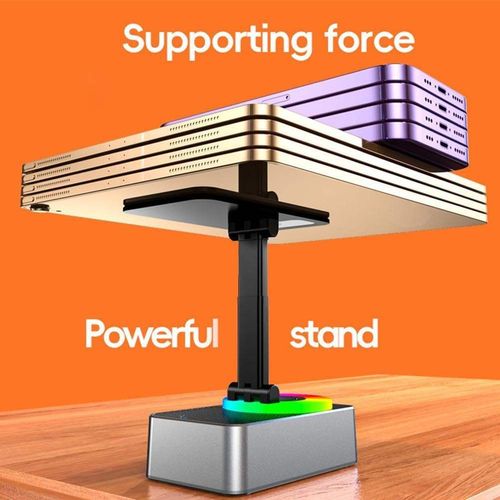 Premium Surround Sound Bluetooth Speaker with Phone Holder | Anti-Slip Desk Stand for Music & Hands-Free Calls
